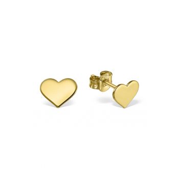 Cercei de aur de 14K cu tija - in forma de inima