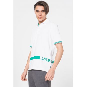 Tricou polo supradimensionat cu broderie logo