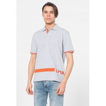 Tricou polo supradimensionat cu broderie logo