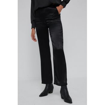 Answear Lab pantaloni femei, culoarea negru, lat, high waist