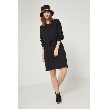 Medicine rochie din bumbac culoarea negru, mini, oversize