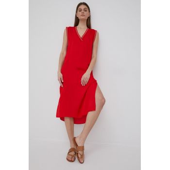 Pepe Jeans rochie Matilda culoarea rosu, midi, drept de firma originala