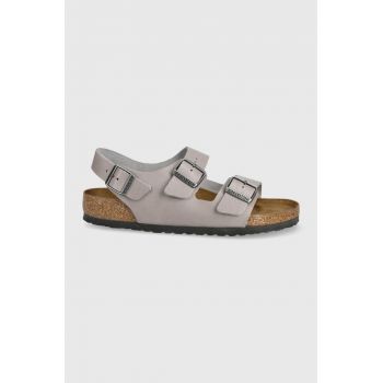 Birkenstock sandale de piele Milano barbati, culoarea bej