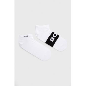 BOSS sosete 2-pack barbati, culoarea alb