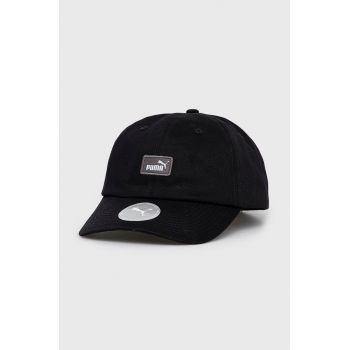 Puma șapcă din bumbac 2366901 culoarea negru, cu imprimeu 02366901-01 23669 Puma șapcă din bumbac 2366901 culoarea negru, cu imprimeu 02366901-01 23669