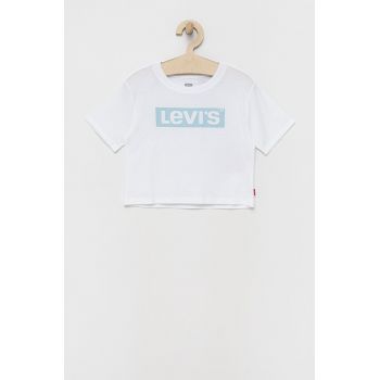 Levi's tricou de bumbac pentru copii culoarea alb de firma original