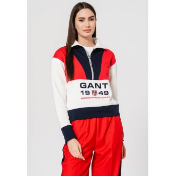 Bluza sport cu model logo si maneci cazute