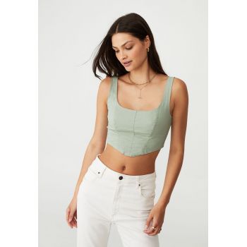 Top crop de in cu decolteu patrat