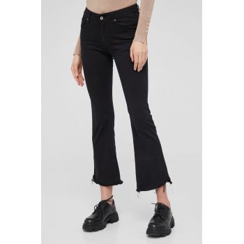 Answear Lab jeansi femei, culoarea negru, mulata, medium waist