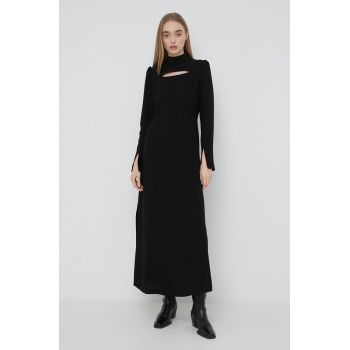 Notes du Nord rochie culoarea negru, maxi, evazati