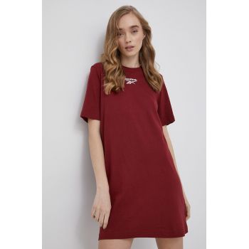 Reebok rochie HI3842 culoarea bordo, mini, drept ieftina