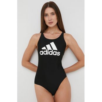 adidas Performance costum de baie big logo culoarea negru, cupa moale