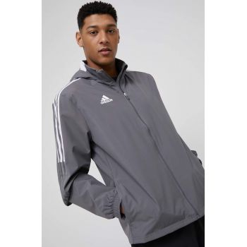 adidas Performance geaca sport culoarea gri, de tranzitie de firma originala