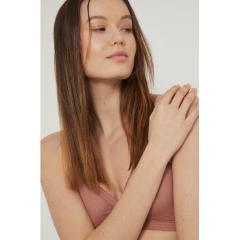 Dkny sutien culoarea maro, transparent, neted Dkny sutien culoarea maro, transparent, neted