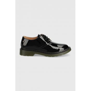 GOE pantof femei, culoarea negru, cu toc plat
