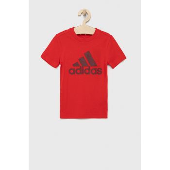 adidas Performance tricou copii HE9280 culoarea rosu, cu imprimeu