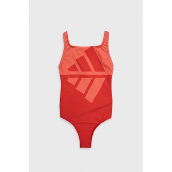 adidas Performance costum de baie copii HC9647 culoarea rosu