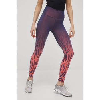 adidas Performance leggins de antrenament Optime Fierce HD4445 femei, culoarea albastru marin, modelator