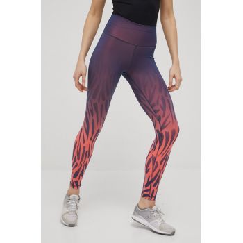 adidas Performance leggins de antrenament Optime Fierce femei, culoarea albastru marin, modelator