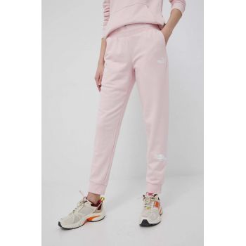 Puma pantaloni 847115 femei, culoarea roz, cu imprimeu