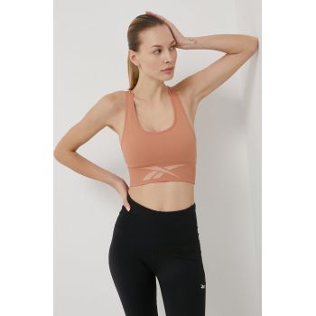 Reebok sutien sport Workout Ready culoarea portocaliu