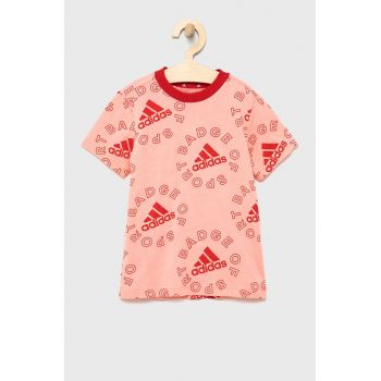 adidas Performance tricou de bumbac pentru copii H65794 culoarea roz