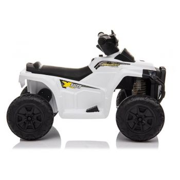 ATV Quad electric pentru copii XH116 LeanToys 5702 alb-negru de firma originala
