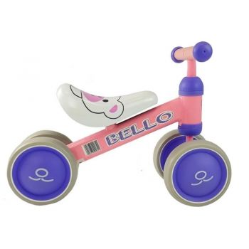 Ride-On pentru copii fara pedale Pink Bello LeanToys 5262, cu roti duble, varsta 1-3 ani, greutate maxima admisa 20 de kg