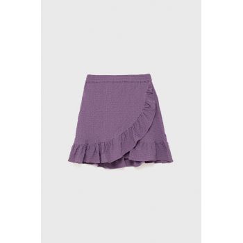 Kids Only fusta fete culoarea violet, mini, evazati