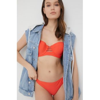 Superdry sutien de baie culoarea portocaliu, cupa rigidizata de firma original