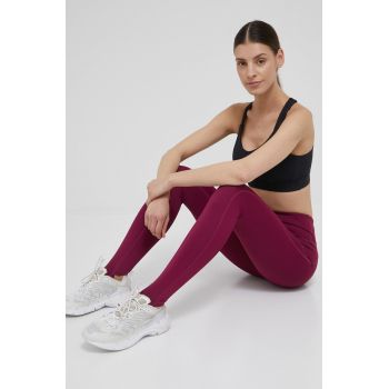4F leggins de antrenament femei, culoarea violet, neted