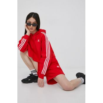 adidas Originals bluză Adicolor HC2017 femei, culoarea roșu, cu imprimeu HC2017-VIRED