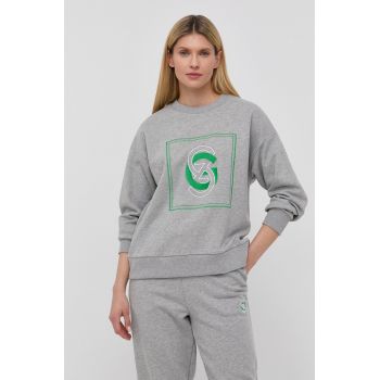 Gestuz bluza Tara femei, culoarea gri, cu imprimeu de firma original