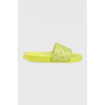 Pepe Jeans papuci Slider Sport femei, culoarea verde