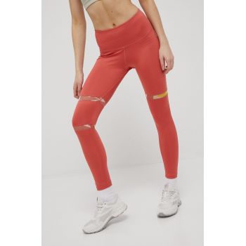 Reebok leggins de antrenament HB1066 femei, culoarea portocaliu, cu imprimeu