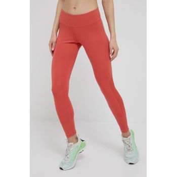 Reebok leggins de antrenament HB1037 femei, culoarea portocaliu, neted