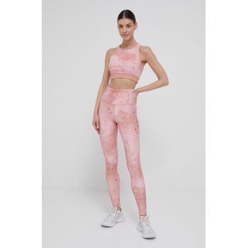 Reebok leggins de antrenament HD4159 femei, culoarea roz, modelator