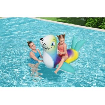 Saltea gonflabila copii Foca curcubeu pentru piscina 157 x 114 cm Bestway de firma originala