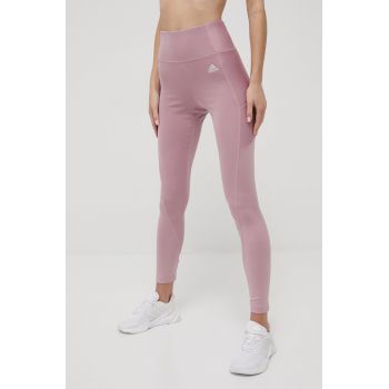 adidas leggins de antrenament X Zoe Saldana HB1489 femei, culoarea violet, neted