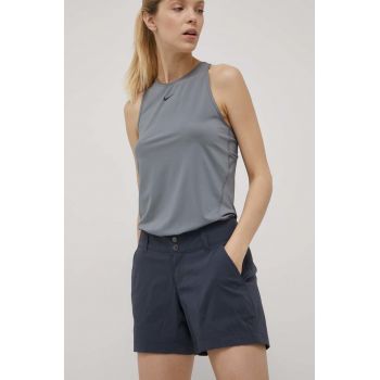 Columbia pantaloni scurți Saturday Trail femei, culoarea bleumarin, uni, medium waist 1533781 ieftini