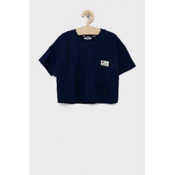 Fila tricou de bumbac pentru copii culoarea albastru marin