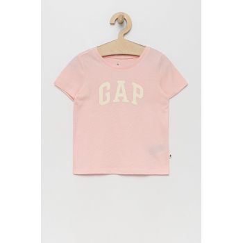 GAP tricou de bumbac pentru copii culoarea roz