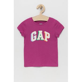 GAP tricou de bumbac pentru copii culoarea roz