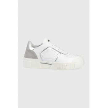 Love Moschino ghete de piele culoarea alb
