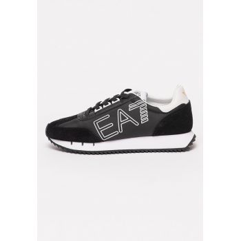 Pantofi sport low-top unisex cu garnituri din piele intoarsa
