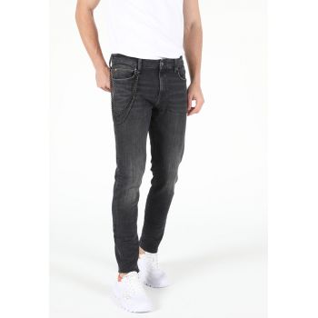Blugi slim fit cu accesoriu detasabil tip lant Danny