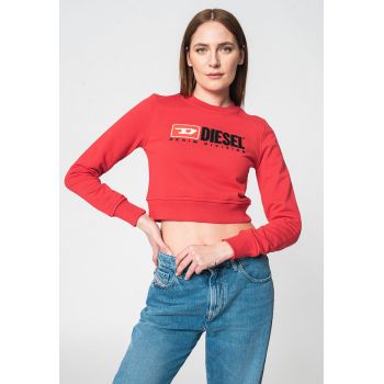 Bluza sport crop cu logo supradimensionat F-Slimmy