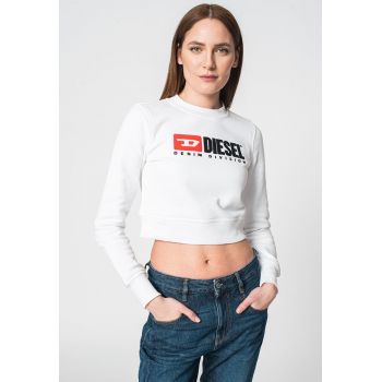 Bluza sport crop cu logo supradimensionat F-Slimmy