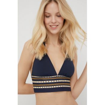 MICHAEL Michael Kors sutien de baie culoarea albastru marin, cupa usor rigidizata