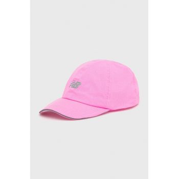 New Balance șapcă LAH13002VPK culoarea roz, cu imprimeu de firma originala